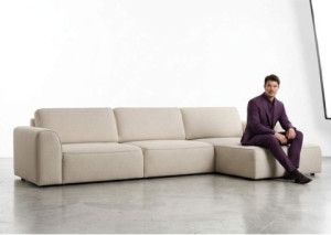 Prawy designerski narożnik rozkładany w stylu loft KOMA