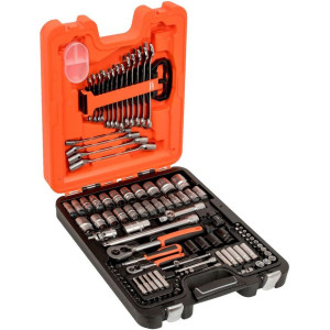 Bahco - Zestaw nasadek 1/4 " i 1/2 " + klucze płasko-oczkowe + pokrętła. 106 elementów S106