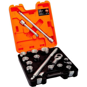 Bahco -  Zestaw nasadek 3/4 " 17 elementów. wymiary metryczne SLX 17