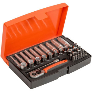 Bahco - Zestaw nasadek standardowych i wydłużanych 1/4 " 37 elementy  SL25L