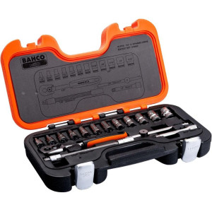 Bahco - Zestaw nasadek 1/4 " 16 elementów w wymiarach calowych S160AF