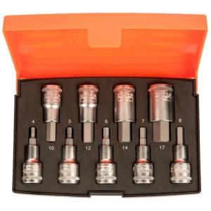 Bahco - Zestaw nasadek 1/2 " z końcówkami sześciokątnymi - 9 szt. S9HEX