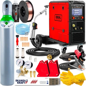 Spawarka Migomat Ideal Tecno MIG 321 Synergic LCD - 400V z Podwoziem - Zestaw #1
