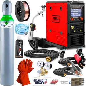 Spawarka Migomat Ideal Tecno MIG 321 Synergic LCD - 400V z Podwoziem - Zestaw #1 AK