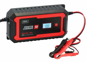 Prostownik Samochodowy Ideal Praktik Charger 10 LCD 6/12V - WET GEL MF AGM EFB