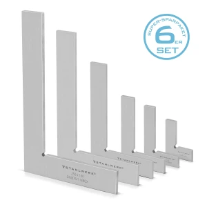 Stahlwerk Zestaw 6 kątowników płaskich 90° ze stali nierdzewnej