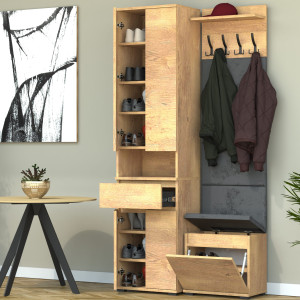 Garderoba 100x36cm Supra50 VB50 4 Panele WP50 D1N1 Dąb Lancelot