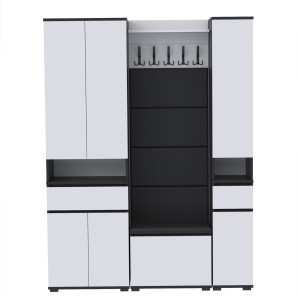Garderoba 150x30D1N1 szafka na buty SU60-VB-SU30 Czarny Biały