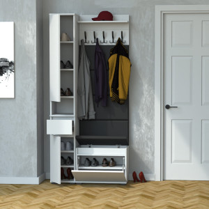 Garderoba 90x36cm V60 Supra30 4 Panele D1N1 BIAŁY