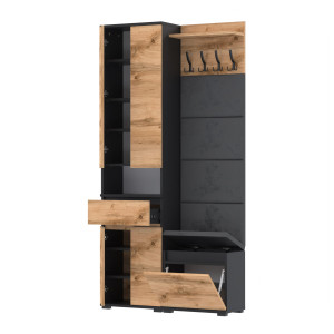 Garderoba 100x30cm Supra50 VB50 4 Panele WP50 D1N1 CZARNY WOTAN