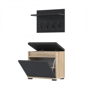 Szafka na buty z wieszakiem VB50x30WP50 N1D1 Sonoma Czarny