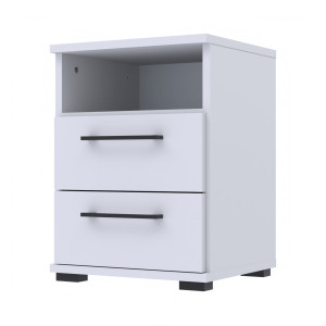 Szafka nocna NOX-D2 40×36×54 cm ze schowkiem i szufladami D2N1 BIALY