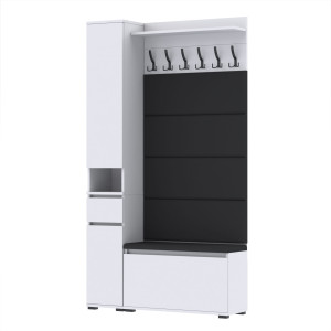 Garderoba 110x30D1N1 Supra30 VB80 4 Panele WP80 BIAŁY