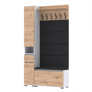 Garderoba 110x30D1N1 Supra30 VB80 4 Panele WP80 BIAŁY ARTISAN