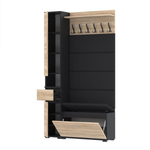 Garderoba 110x30D1N1 Supra30 VB80 4 Panele WP80 CZARNY SONOMA