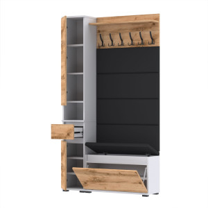 Garderoba 110x36D1N1 Supra30 VB80 4 Panele WP80 BIAŁY WOTAN