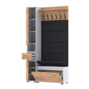 Garderoba 110x36D1N1 Supra30 VB80 4 Panele WP80 BIAŁY LANCELOT