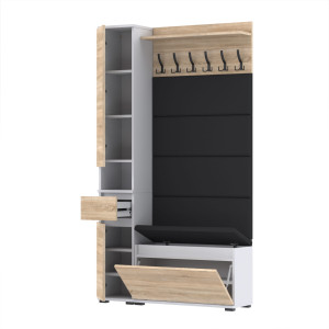 Garderoba 110x36D1N1 Supra30 VB80 4 Panele WP80 BIAŁY SONOMA