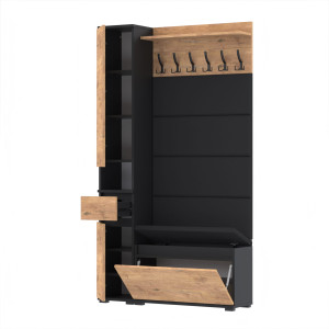 Garderoba 110x36D1N1 Supra30 VB80 4 Panele WP80 CZARNY LANCELOT