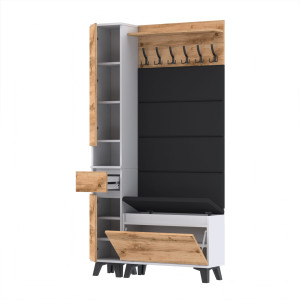 Garderoba 110x30D1N2 Supra30 VB80 4 Panele WP80 BIAŁY WOTAN