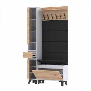 Garderoba 110x30D1N2 Supra30 VB80 4 Panele WP80 BIAŁY ARTISAN