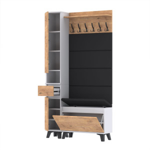 Garderoba 110x30D1N2 Supra30 VB80 4 Panele WP80 BIAŁY LANCELOT