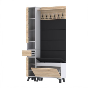 Garderoba 110x30D1N2 Supra30 VB80 4 Panele WP80 BIAŁY SONOMA