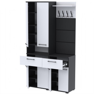 Garderoba 110x36D2N1 SUPRA60 TRES50 3PAN-WP50 CZARNY BIAŁY