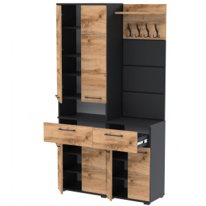 Garderoba 110x30D2N1 SUPRA60 TRES50 3PAN-WP50 CZARNY WOTAN