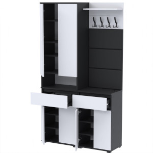 Garderoba 110x30D1N1 SUPRA60 TRES50 3PAN-WP50 CZARNY BIAŁY