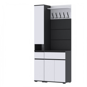 Garderoba 90x30D1N1 Supra30Tres60 3PAN WP60 CZARNY BIAŁY