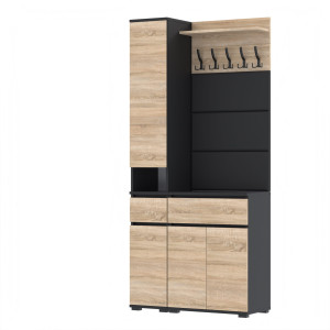 Garderoba 90x30D1N1 Supra30Tres60 3PAN WP60 CZARNY SONOMA