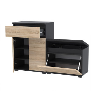Zestaw VB50x30 Tres50x30 D1N1 szafka na buty siedzisko CZARNY SONOMA