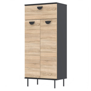 Komoda Bones 60x36D4N3 CZARNY SONOMA