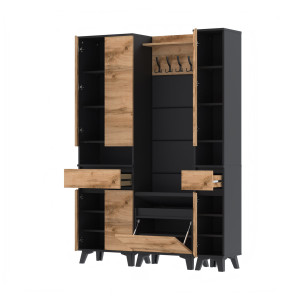 Garderoba 150x36D1N2 szafka na buty SUPRA60-VB-SU30 CZARNY WOTAN