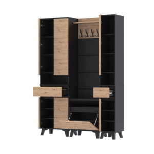Garderoba 150x36D1N2 szafka na buty SUPRA60-VB-SU30 CZARNY ARTISAN