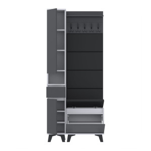 Garderoba 90x36D1N2 SUPRA30 VB-4PAN-WP60 BIAŁY CZARNY