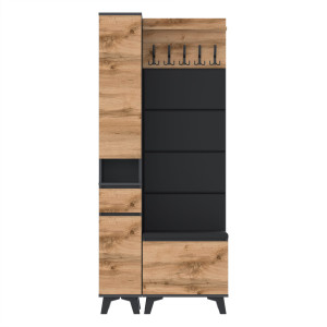 Garderoba 90x36D1N2 SUPRA30 VB-4PAN-WP60 CZARNY WOTAN