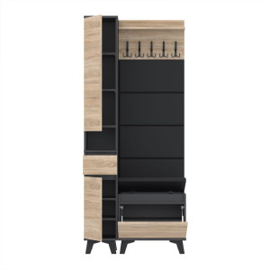 Garderoba 90x36D1N2 SUPRA30 VB-4PAN-WP60 CZARNY SONOMA