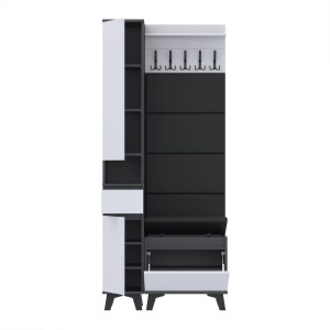 Garderoba 90x36D1N2 SUPRA30 VB-4PAN-WP60 CZARNY BIAŁY