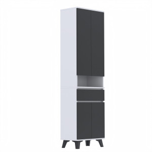 Szafka 60x36D1N2 komoda wysoka Supra T2 BIAŁY CZARNY