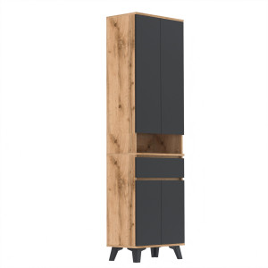 Szafka 60x36D1N2 komoda wysoka Supra T2 WOTAN CZARNY