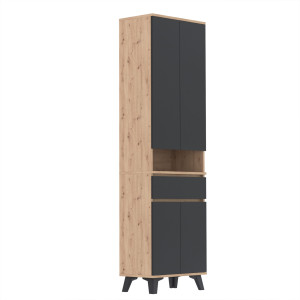 Szafka 60x36D1N2 komoda wysoka Supra T2 ARTISAN CZARNY