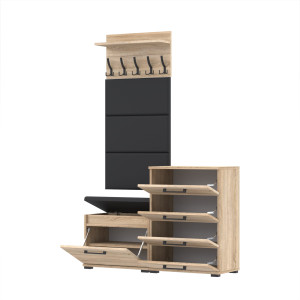Zestaw 60x30D2Alt szafka na buty wieszak 3 panele SONOMA