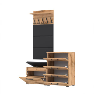 Zestaw 60x30D2Alt szafka na buty wieszak 3 panele WOTAN