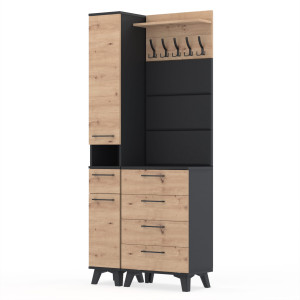 Garderoba 90x36cm Altus60 Supra2 3PanD2N2 CZARNY ARTISAN