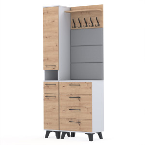 Garderoba 90x36cm Altus60 Supra2 3PanD2N2 BIAŁY ARTISAN