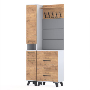 Garderoba 90x36cm Altus60 Supra2 3PanD2N2 BIAŁY LANCELOT