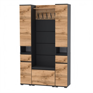 Garderoba 120x30D1N1 szafka na buty SU30-VB-SU30 CZARNY WOTAN