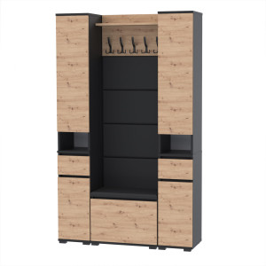 Garderoba 120x36D1N1 szafka na buty SU30-VB-SU30 CZARNY ARTISAN